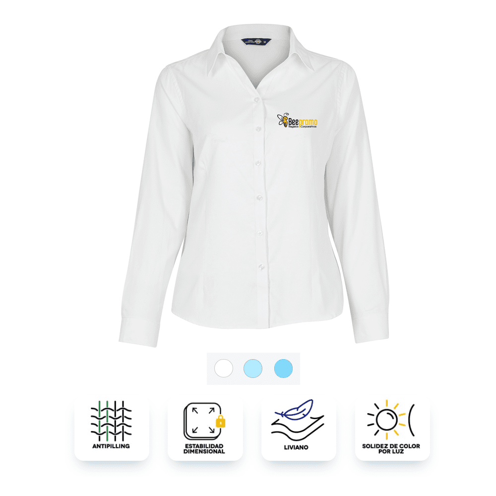 Camisa Corporativa - Blusa Oxford manga larga de mujer