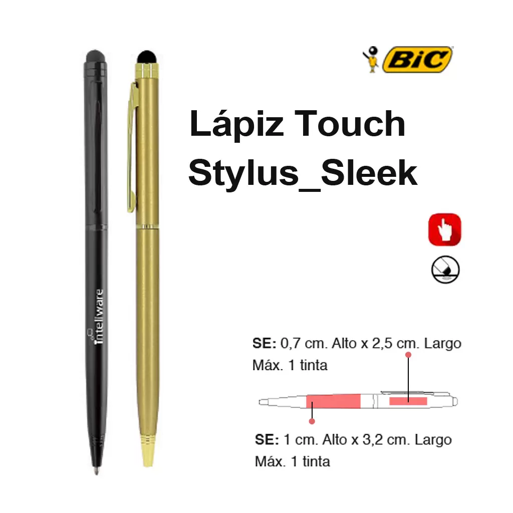 Lápiz Bic® Metálico Touch Stylus