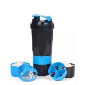 Vaso Gym Para Batidos Proteína shake, Con 4 Compartimentos.